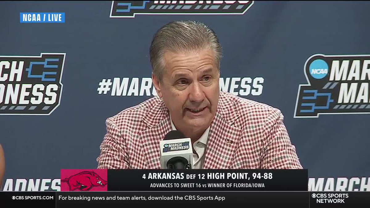 "They have otherworldly confidence. Both of 'em. They could run for President and believe 'I could run this country.'" — .Arkansas Razorbacks Men’s Basketball 🐗 head coach John Calipari on Meleek Thomas and Darius Acuff Jr. 🙌