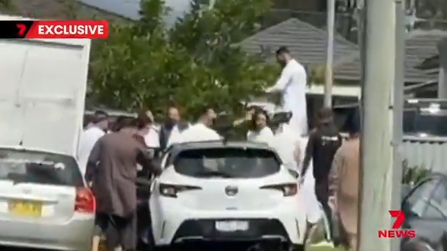 A violent brawl erupted at a Merrylands home during an Eid celebration when uninvited guests arrived and a dispute over food escalated.