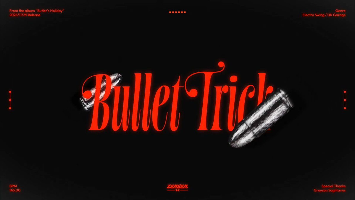 【新曲】 アルバム『Butler's Holiday』に収録されていた楽曲 Bullet Trickの動画を公開いたしました！ スパイをモチーフに制作した楽曲です