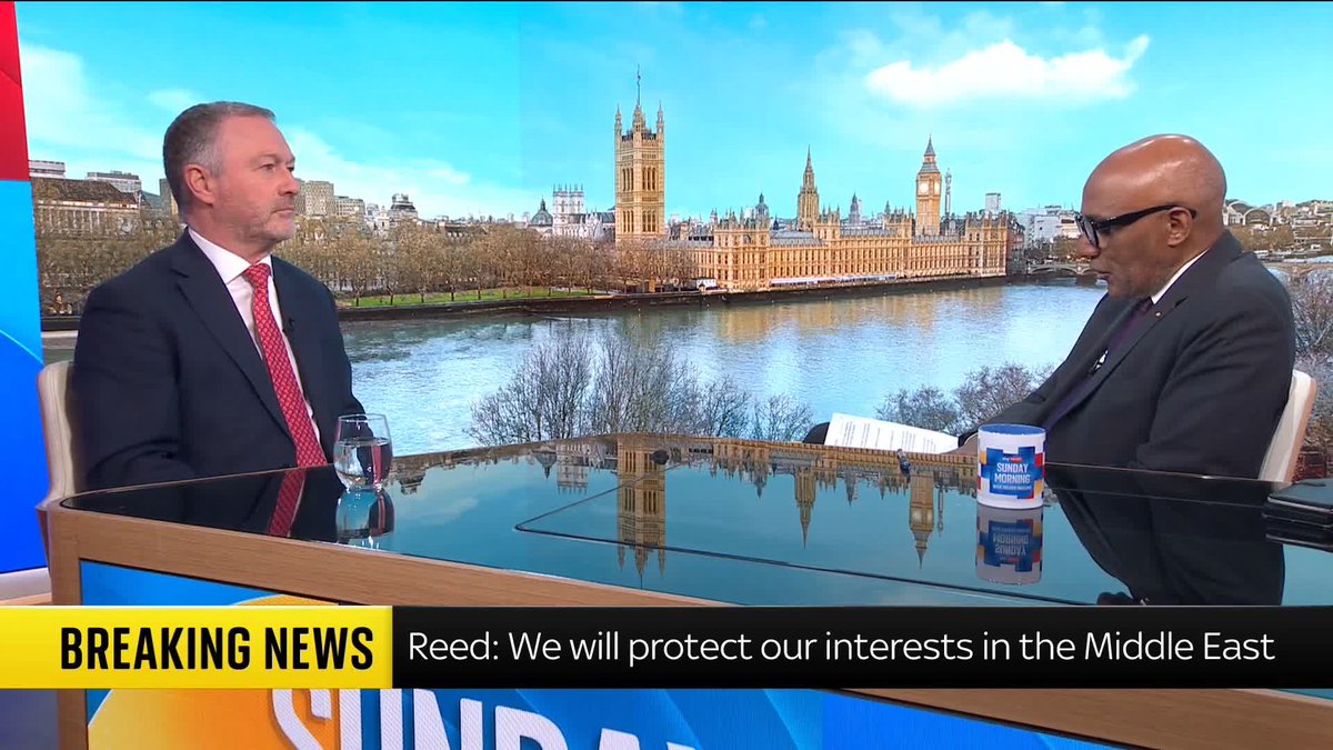 "What is the government's position on this 48-hour deadline?" - Trevor Phillips "We're not going to be dragged into the war." - Steve Reed MP The Housing Secretary maintains his stance on the UK's role in the Iran conflict, as Trump brands the government as "cowards".