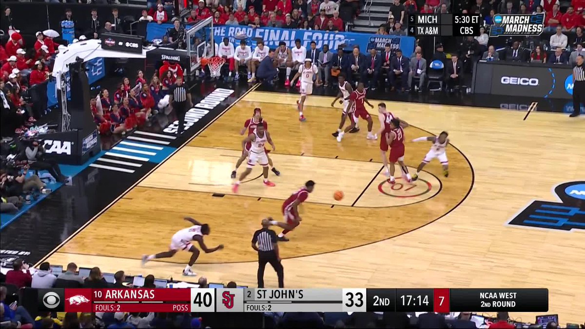 A year ago today 10 seed Arkansas upset 2 seed and Big East Champion St. John’s, 75-66, in the 2nd Round of the 2025 NCAA Tournament.