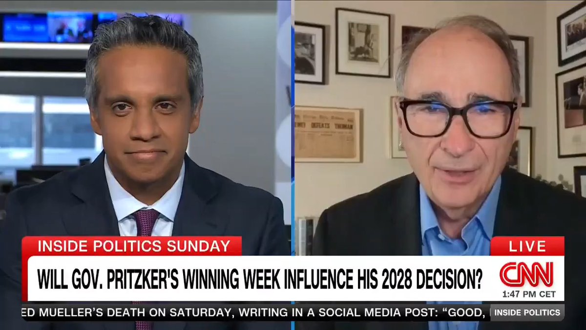 NEW: Illinois Gov. JB Pritzker "showed a lot of political chops in this election," David Axelrod tells Manu Raju, adding he'd be "shocked" if Pritzker didn't run for president in 2028. #InsidePolitics