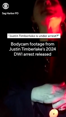 Newly released bodycam footage from the night Justin Timberlake was arrested in 2024 on Long Island shows his friend, whose car he had been following, pleading with officers not to arrest the pop star. "Can you guys please just do me a favor because you loved "Bye Bye Bye," or like "Sexy Back," she said to the officers as they took Timberlake into custody.