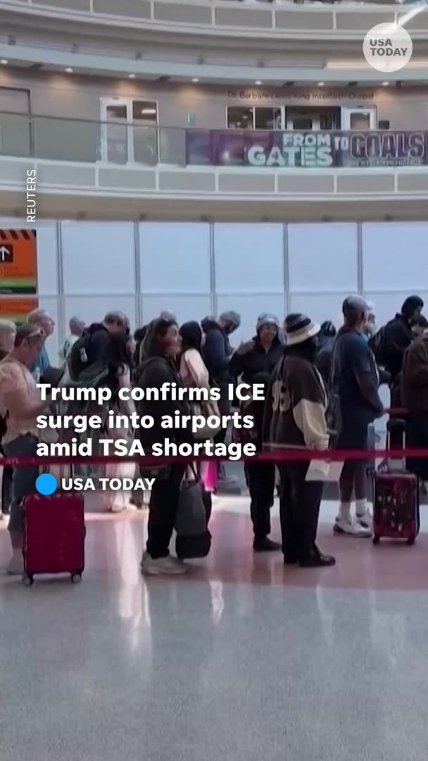 “ICE will do the job far better than ever done before!" President Donald Trump said ICE agents will be deployed to airports starting March 23 as TSA workers go unpaid during the partial government shutdown.