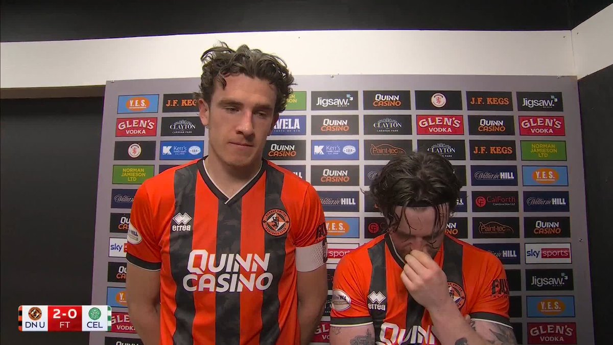 🇩🇪 "I thought I was Mesut Özil!" Dundee United goalscorer Will Ferry and Ross Graham react to beating Celtic ⤵️