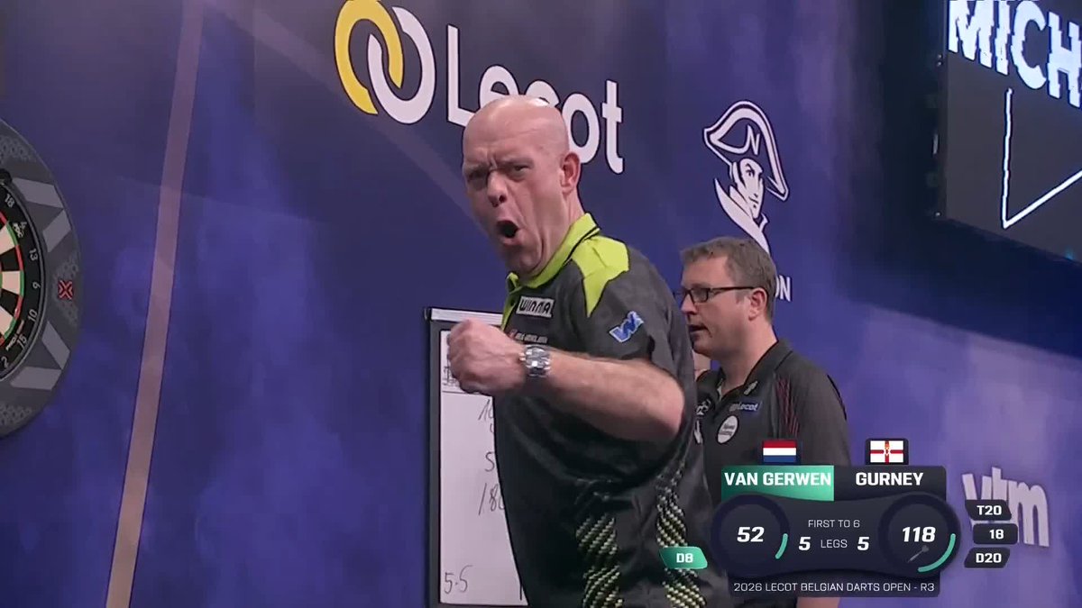 MVG WINS A THRILLER! Michael van Gerwen wins a last-leg decider against Daryl Gurney at Oktoberhallen to confirm his spot in the quarter-finals! Both players averaged over 108 in the match... incredible darts! 🤩 📺 #ET3