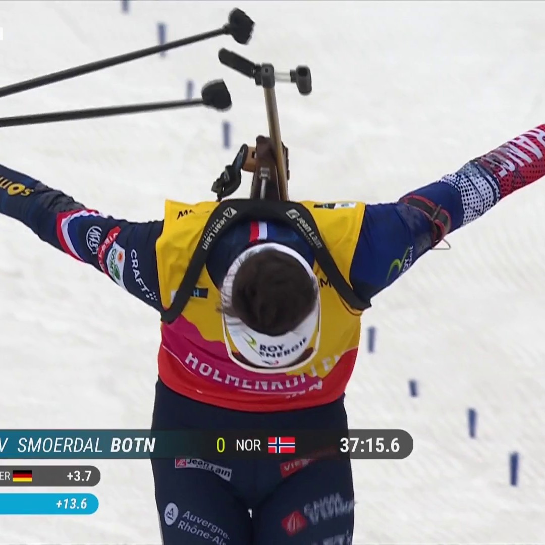 Pas de victoire pour Eric Perrot 🇫🇷 sur la mass-start, remportée par Johan-Olav Botn, mais le Français valide son petit globe de la discipline ! #ChaletClub