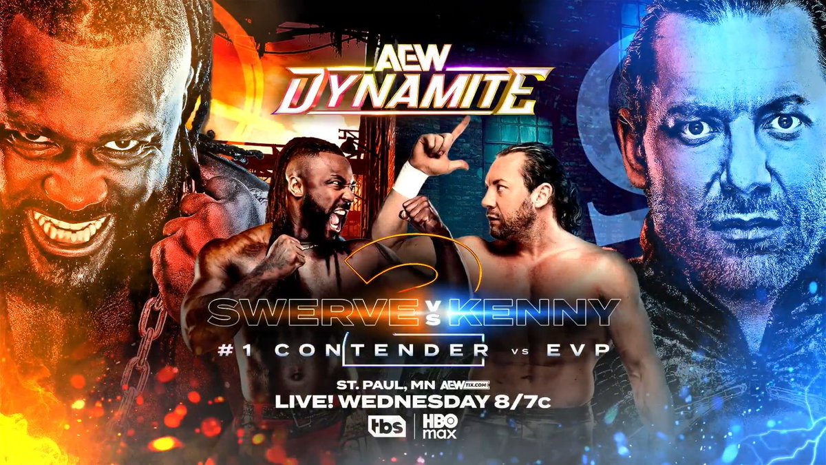 This amazing Swerve Strickland vs Kenny Omega II graphic in HD. 🔥🔥🔥 MORE STUFF LIKE THIS, AEW.