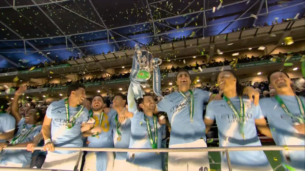 Manchester City lift the Carabao Cup trophy! 🏆🌟