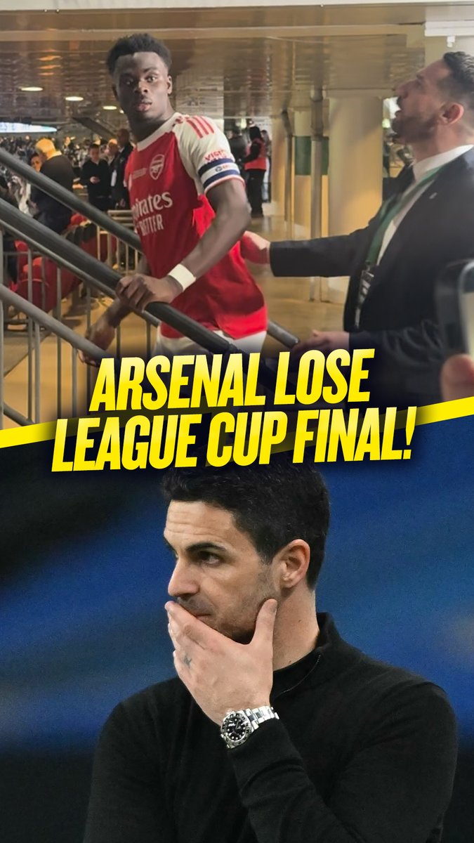 🔴 Arsenal players walk up the Wembley steps to collect their runners-up medals after losing the League Cup final to Man City.
