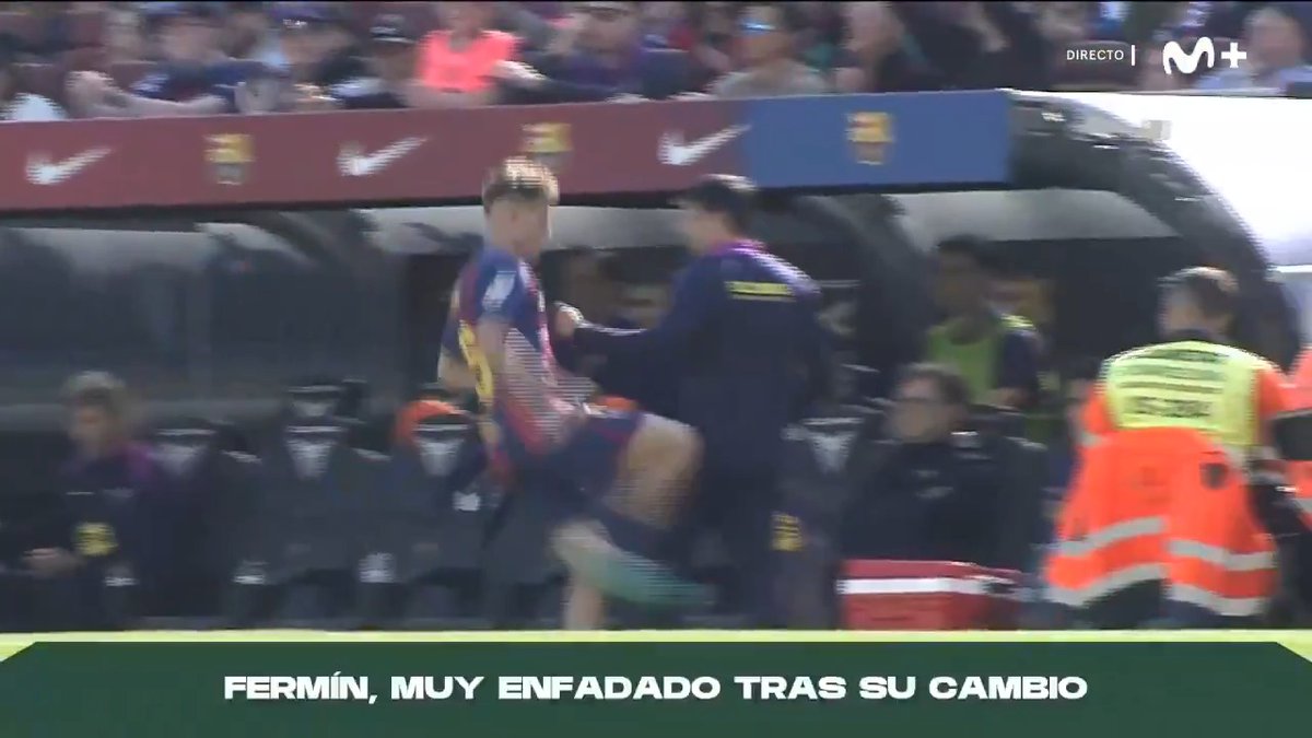 El enfado de Fermín tras su sustitución. #LaCasaDelFútbol #LALIGAEASPORTS