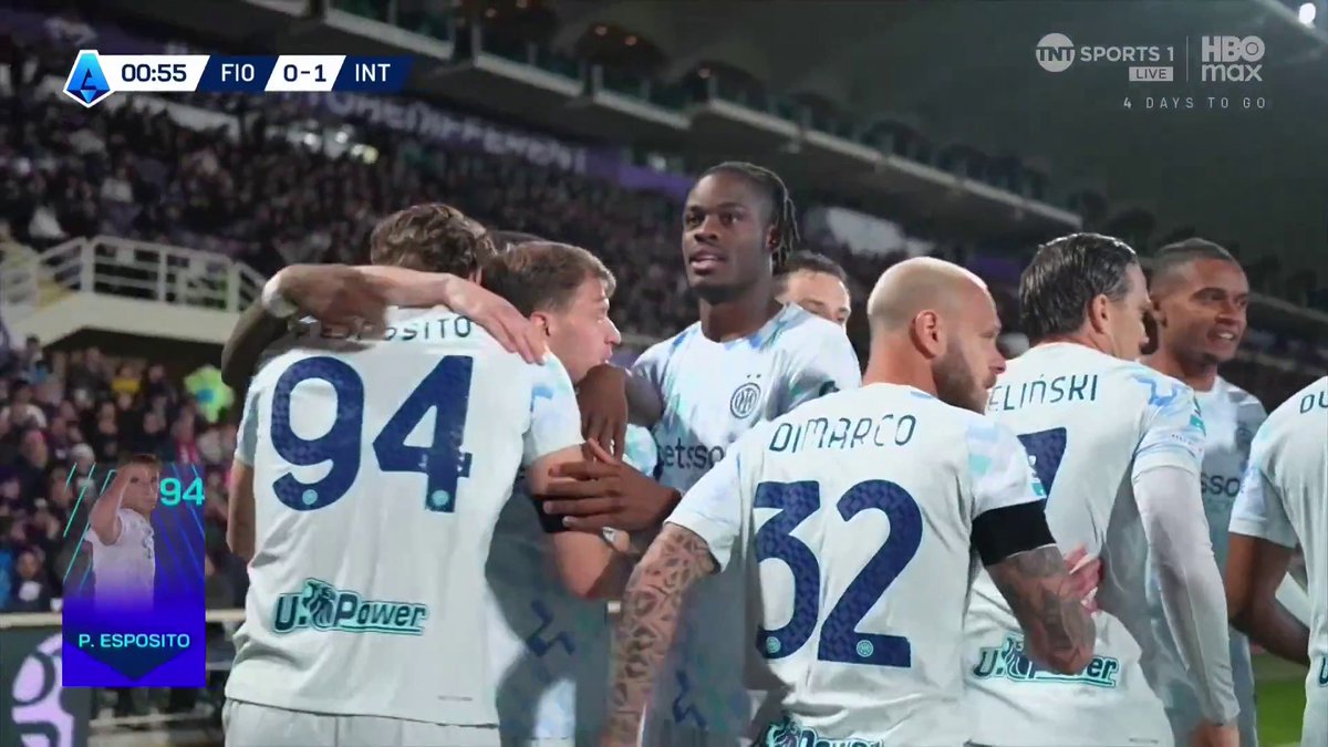 39 seconds in and Inter take lead 🤯 Brilliant header from Esposito and the league leaders are ahead 🔝 📺 TNT Sports &amp; discovery+ UK