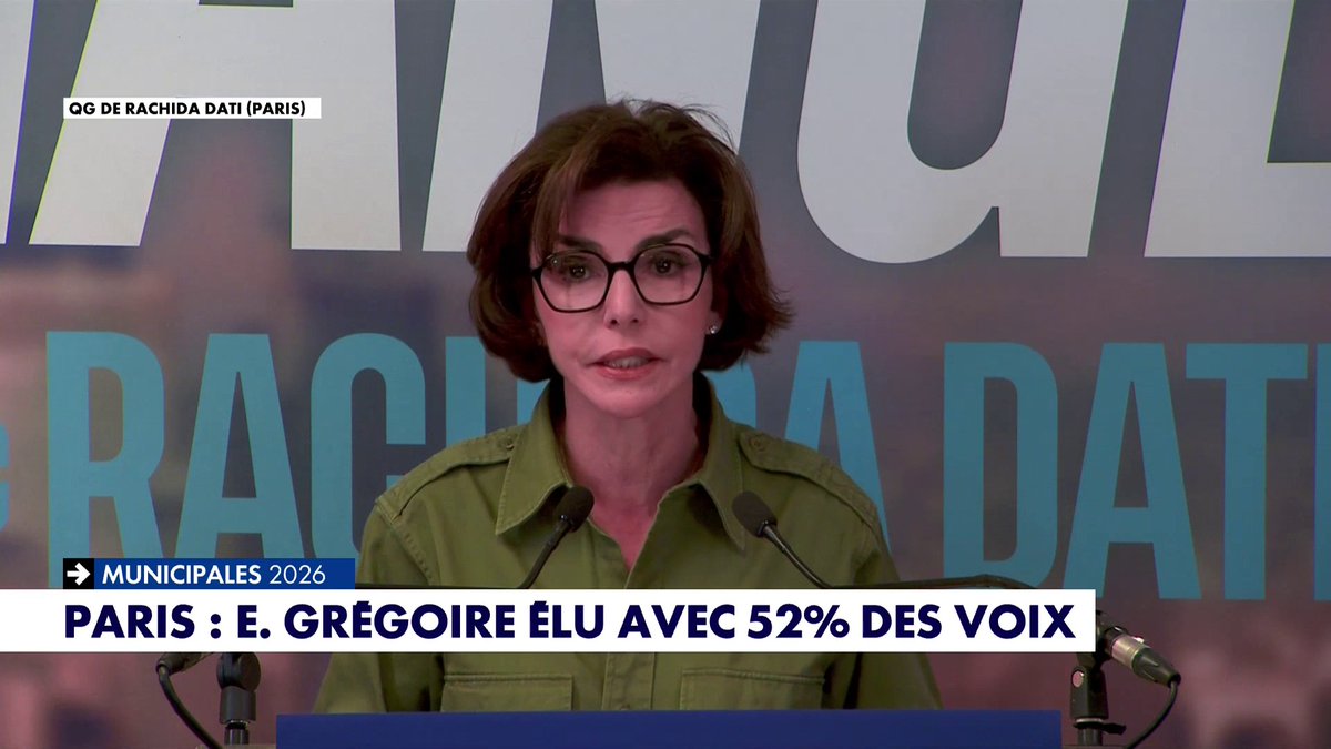Municipales à Paris : «J'ai subi des attaques mensongères, indignes, en dessous de la ceinture, inacceptables dans une démocratie», dénonce Rachida Dati, après sa défaite face à Emmanuel Grégoire Toute l'info est à retrouver sur