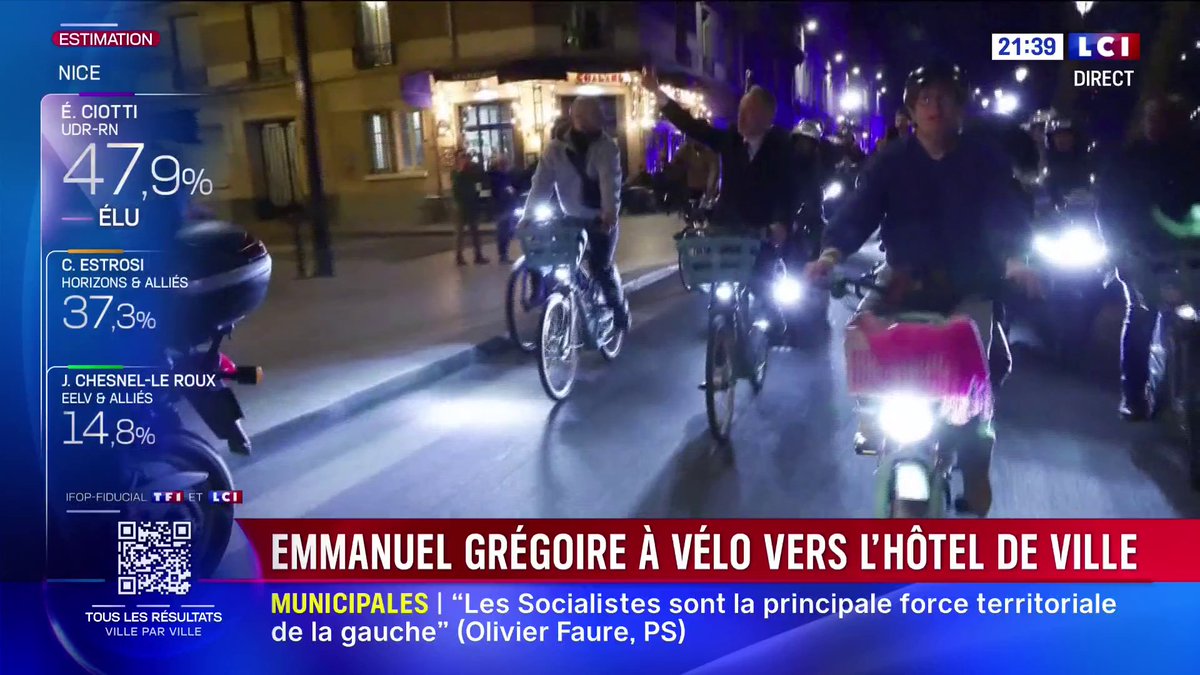 🔴 #Municipales2026 : Emmanuel Grégoire élu maire de Paris, se dirige à vélo vers l'Hôtel de ville