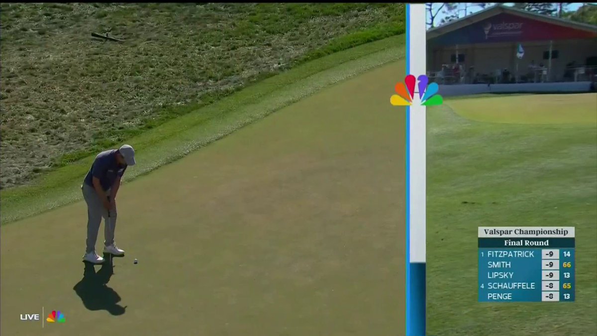 Matt Fitzpatrick buries it for the outright lead from almost 30 feet out 😤 📺 NBC
