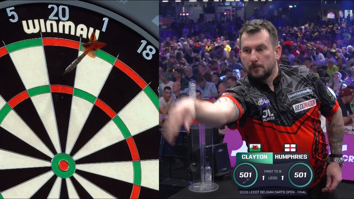 142 FOR HUMPHRIES! What a start for Luke Humphries! The world number two pins a brilliant 142 checkout to level this contest at one apiece! 📺 #ET3