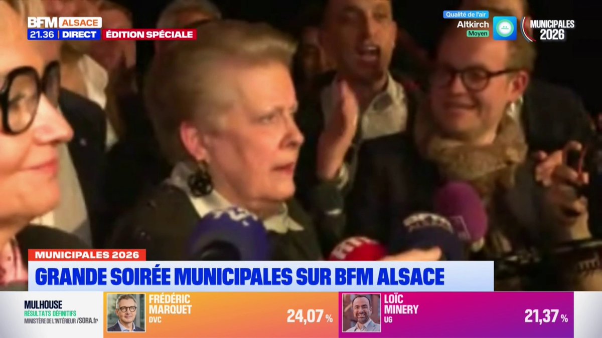 Municipales : première réaction de Catherine Trautmann en tête à Strasbourg