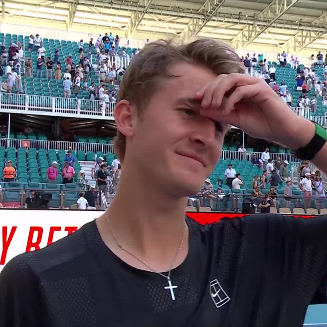 "I took the scenic route, that's for sure." 😜 @Sebikorda #MiamiOpen