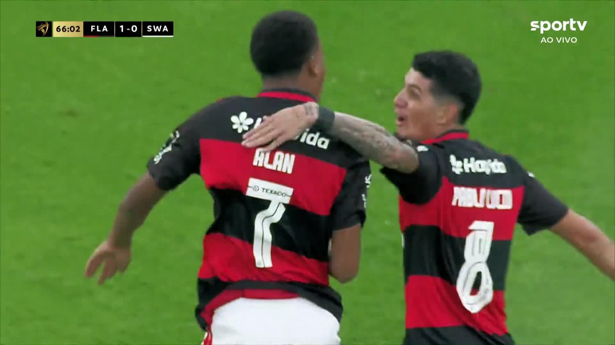 O gol de Alan Santos, que vai dando o título da Libertadores sub-20 ao Flamengo em cima do Santiago Wanderers. 🎥 sportv | ge