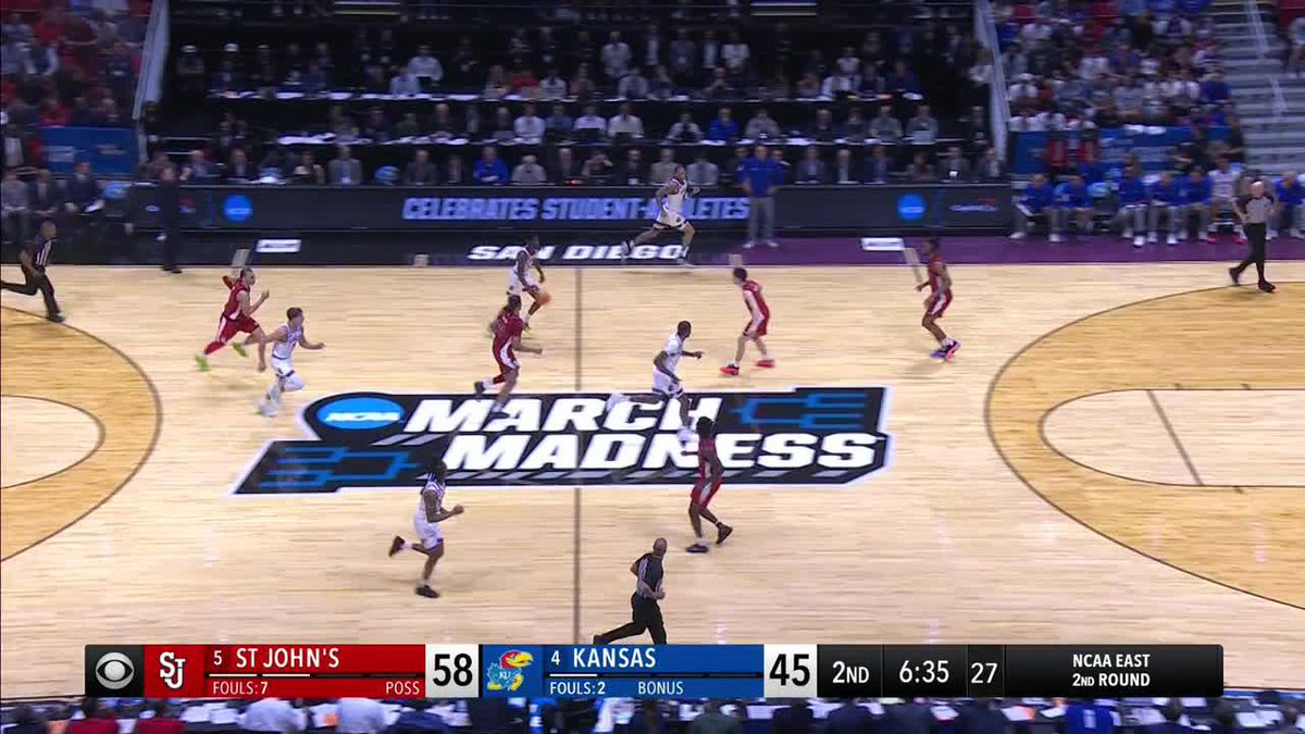 Council cuts the lead to 🔟 #MarchMadness Kansas Men’s Basketball