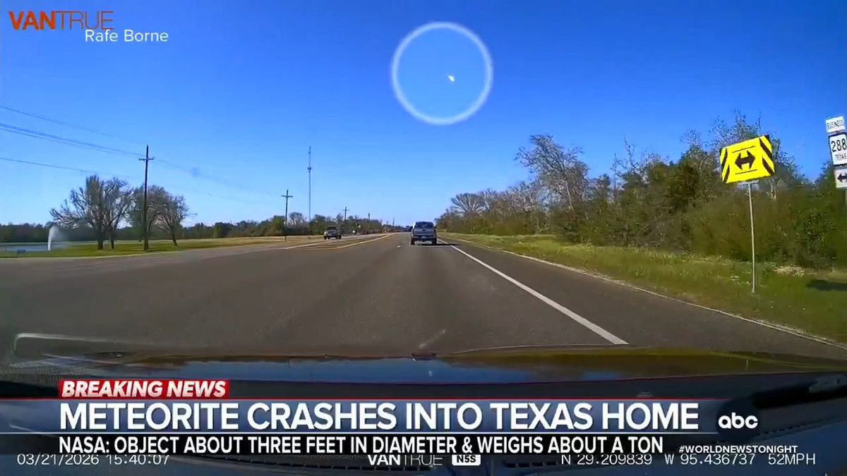 A bright fireball spotted over the skies of Texas crashes into a home in the Houston area. Scientists say a meteor weighing about a ton traveled 35-thousand miles per hour before breaking apart and tearing through the roof. Christiane Cordero has more.