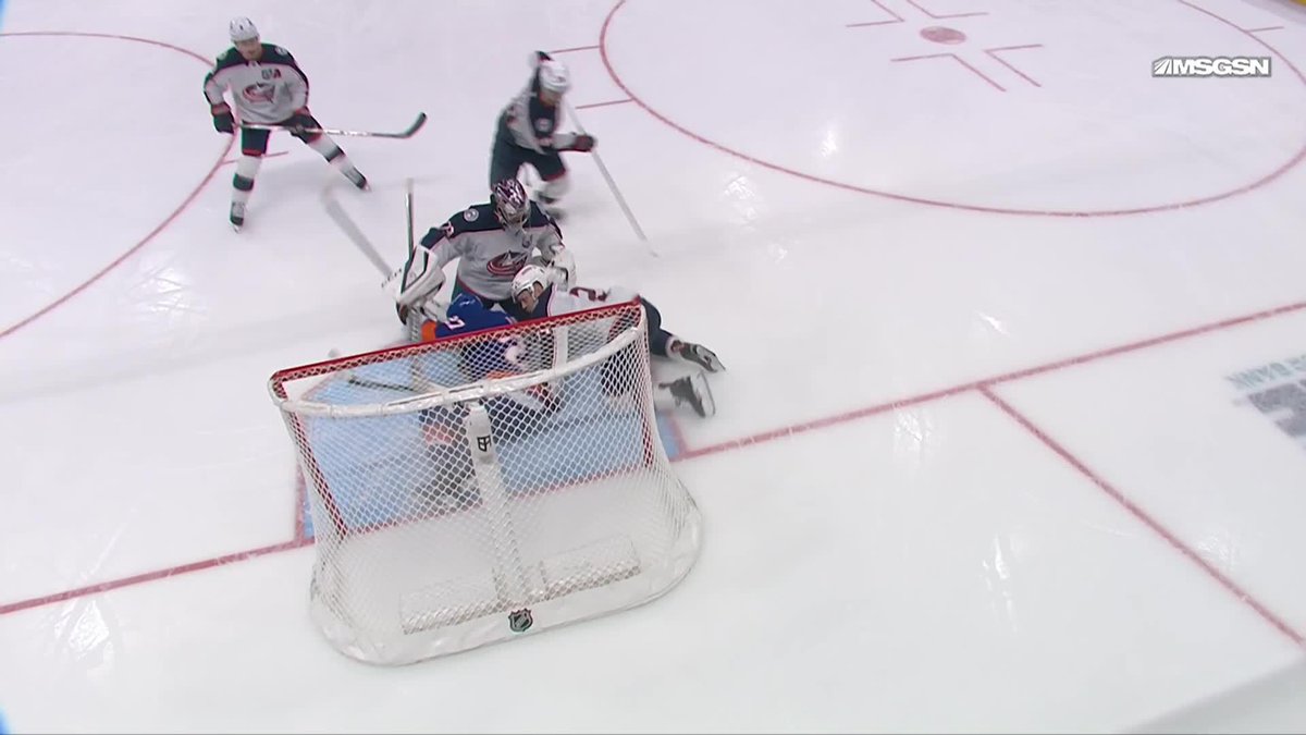 This goal was called BACK due to goalie interference on Lee to keep it 1-0 Isles in a HUGE Eastern Conference playoff race game ❌ Thoughts? 👀