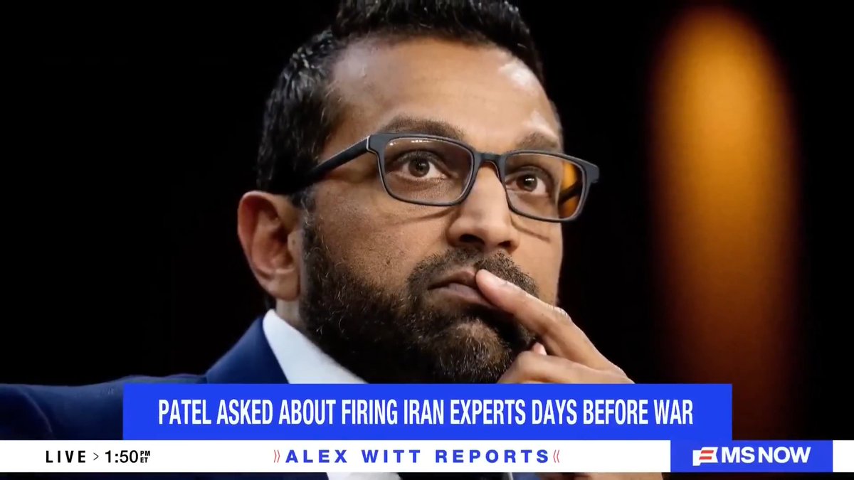 BREAKING: FBI Director Kash Patel fired a dozen counter-intelligence experts specializing in Iran just DAYS before the US attacked Iran. Even crazier? Those same agents worked on Trump's classified documents case. The level of corruption and coverup is staggering.
