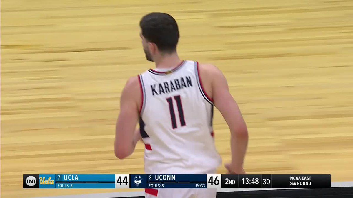 Alex Karaban is on a heater tonight ♨️ #MarchMadness UConn Men's Basketball