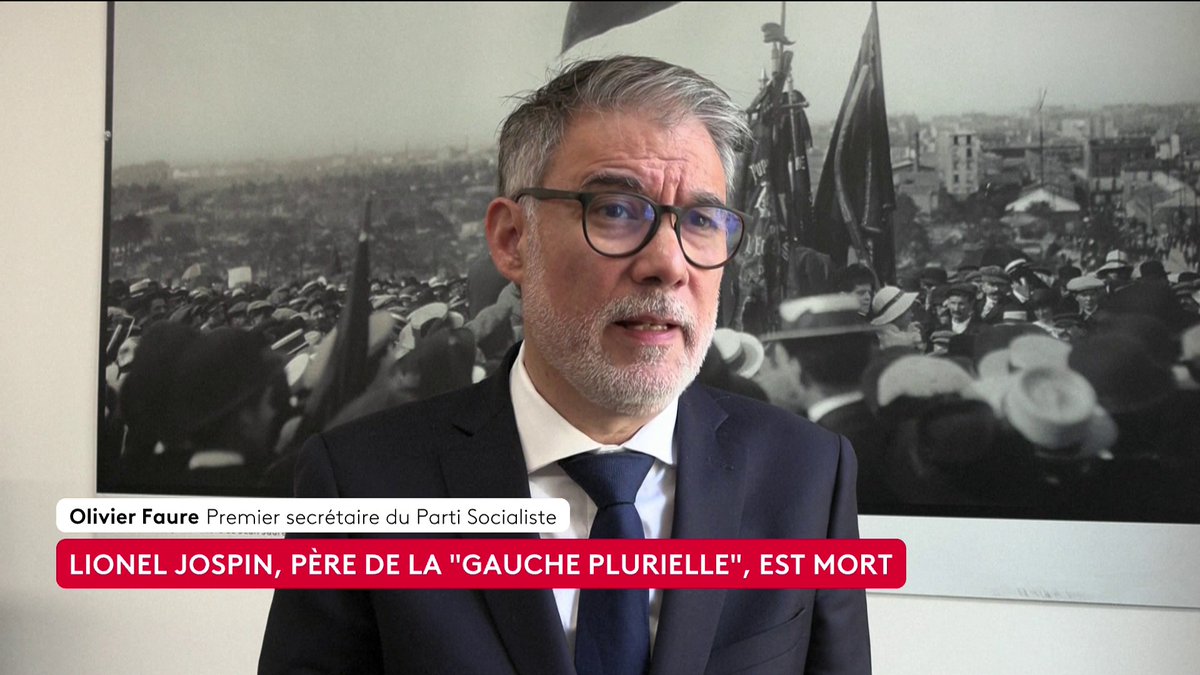 🔴 "Lionel Jospin était un socialiste, mais il était aussi un homme d'État et il a beaucoup apporté à notre pays." 🗣️ Olivier Faure, premier secrétaire du PS, souhaite qu'un hommage national soit rendu à l'ancien Premier ministre. #canal16