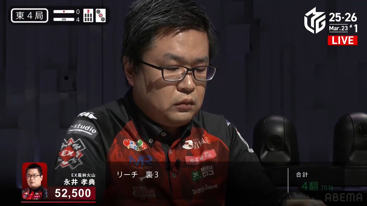 #Mリーグ 2025-26試合ダイジェスト📹 東4局4本場 #永井孝典 選手の親満貫のアガリ! 最多トップ賞を巡る熾烈な攻防! 滝沢がダマテンを入れるも 親の永井選手が🀈🀋待ちリーチ! 結果は永井選手が滝沢選手から出アガリ! 裏ドラが3枚乗り12000の大きな加点🔥 👇動画タップで今すぐ無料視聴