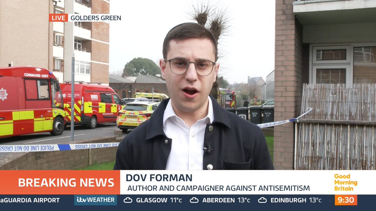 'The Jewish community wake up this morning shocked but not surprised,' says Dov Forman as the counter-terror police investigate a London arson attack on a Jewish charity’s ambulances.