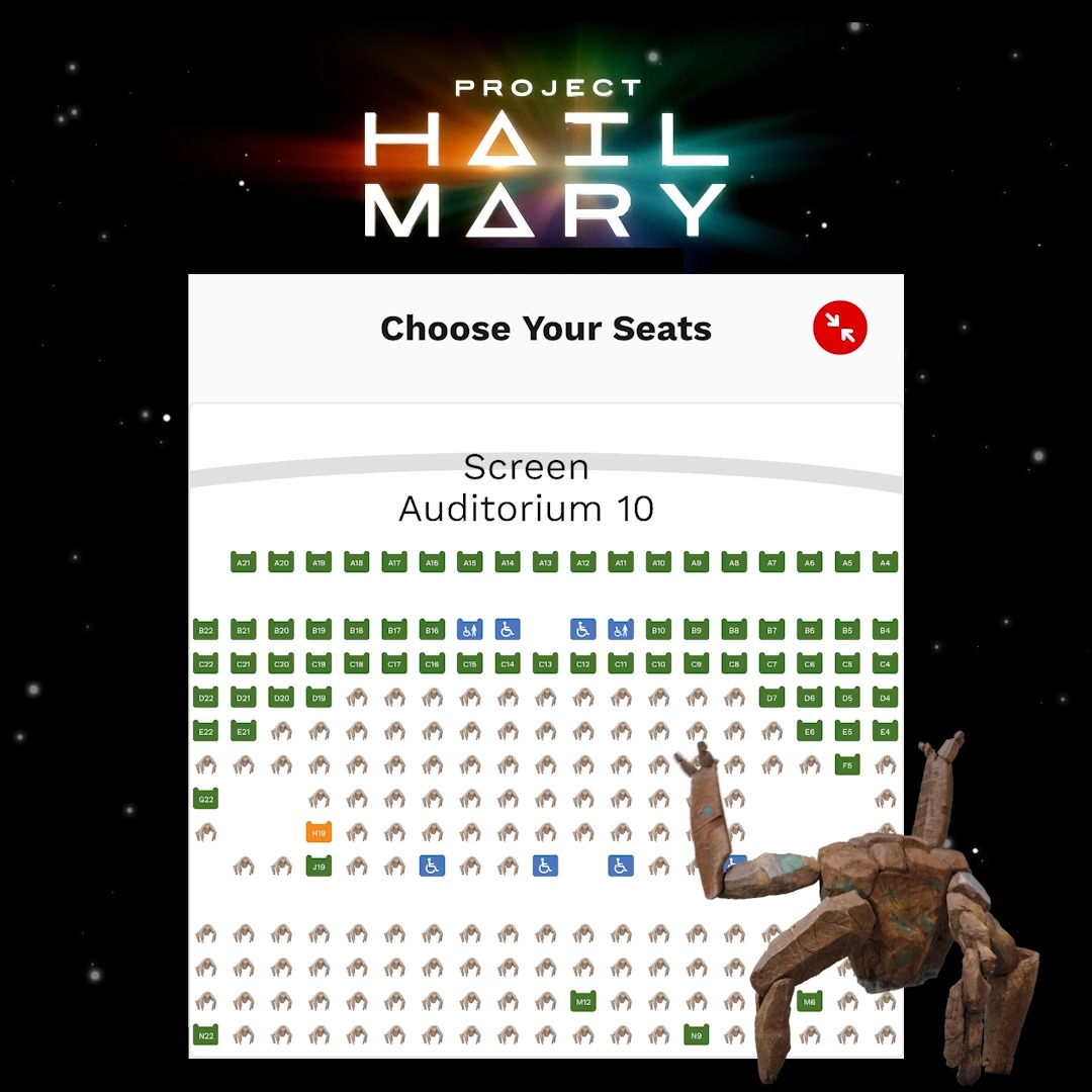 Did you catch our seat map icons for Project Hail Mary? 👀