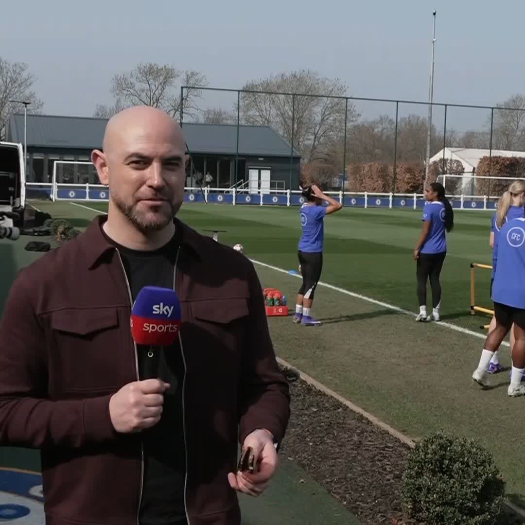 "I don't want to alarm you Chelsea fans but..." Anton Toloui reports from a quieter than usual training session ahead of their UEFA Women's Champions League quarter-final tie with Arsenal 🔵