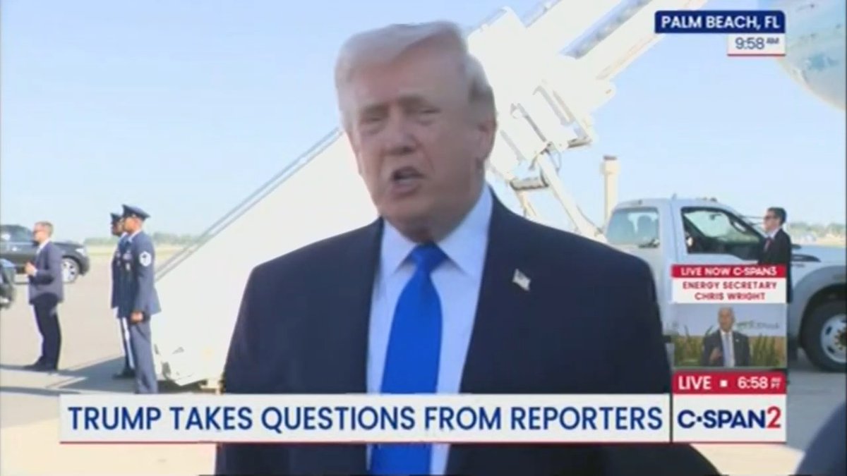 Q: "Whose idea was that to put ICE in the airports?" Trump: "Mine! That was like the paper clip? Do you know the story of the paper clip? 182 years ago, a man discovered the paper clip."