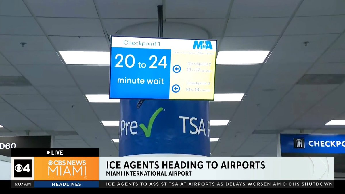 The line at @iflyMIA is SO LONG that CBS didn’t even have time to show all of it! If you’re flying out of Miami, you can expect to wait AT LEAST 1 HOUR in line thanks to the Democrat shutdown of DHS. THIS IS MADNESS! DEMOCRATS NEED TO FUND DHS — NOW!!