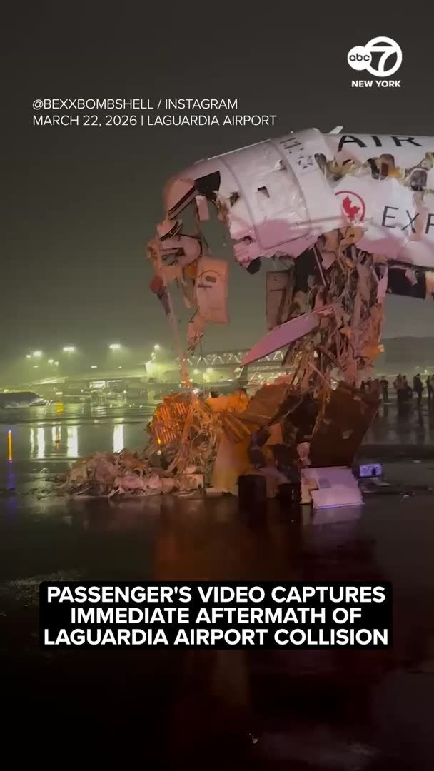 A passenger recorded this video immediately following the deadly collision at LaGuardia Airport.