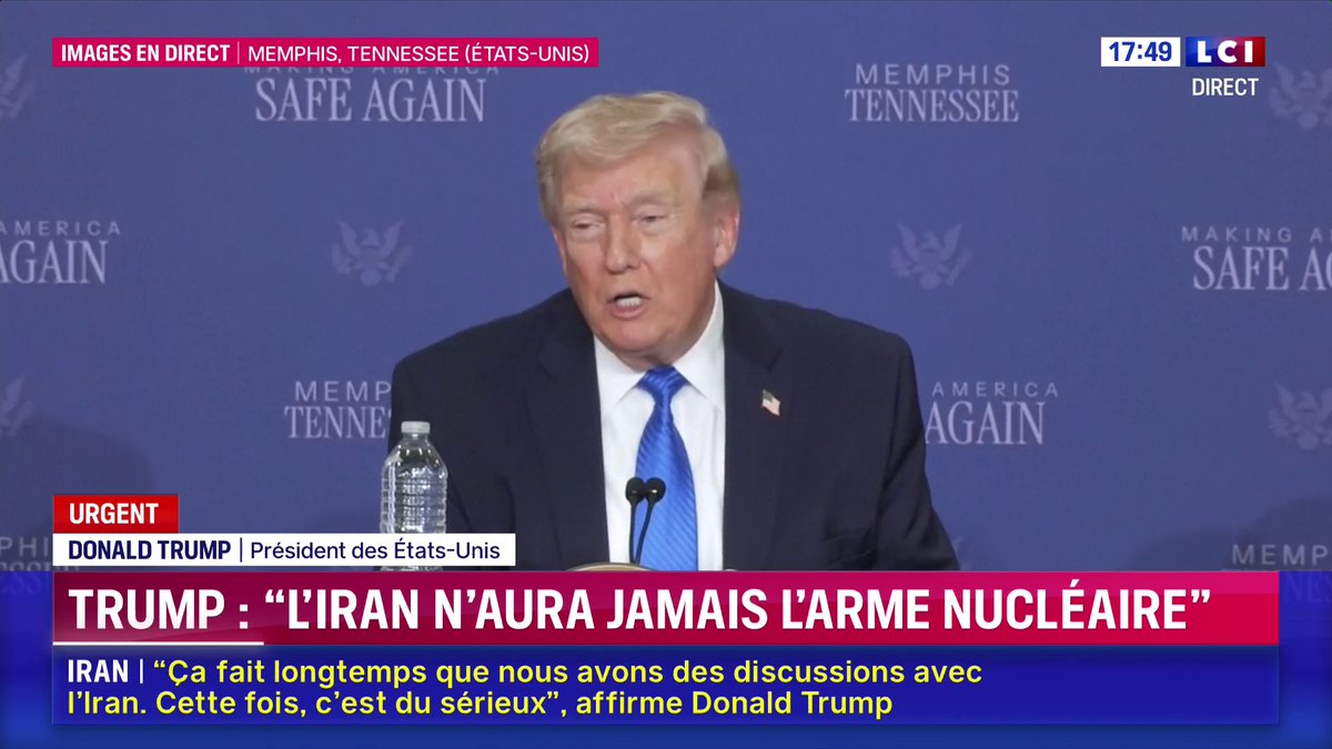 🔴 Guerre en Iran : "L'Iran n'aura jamais l'arme nucléaire", Donald Trump qui ajoute avoir détruit "leur industrie de la défense"