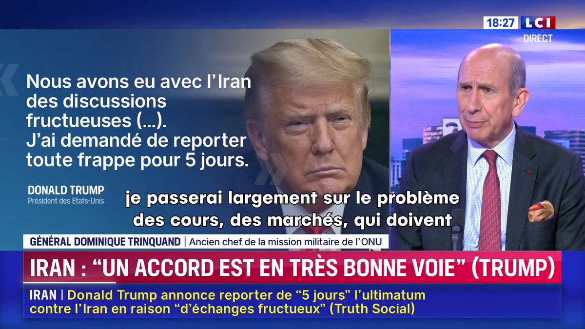 ▶️️️#Trump : “Un accord avec l’Iran en très bonne voie” “Je crois que M. Trump cherche une porte de sortie. Mais les Iraniens ne sont pas prêts à négocier.” Dominique Trinquand #24hPujadas #LCI #Iran #USA ⤵️