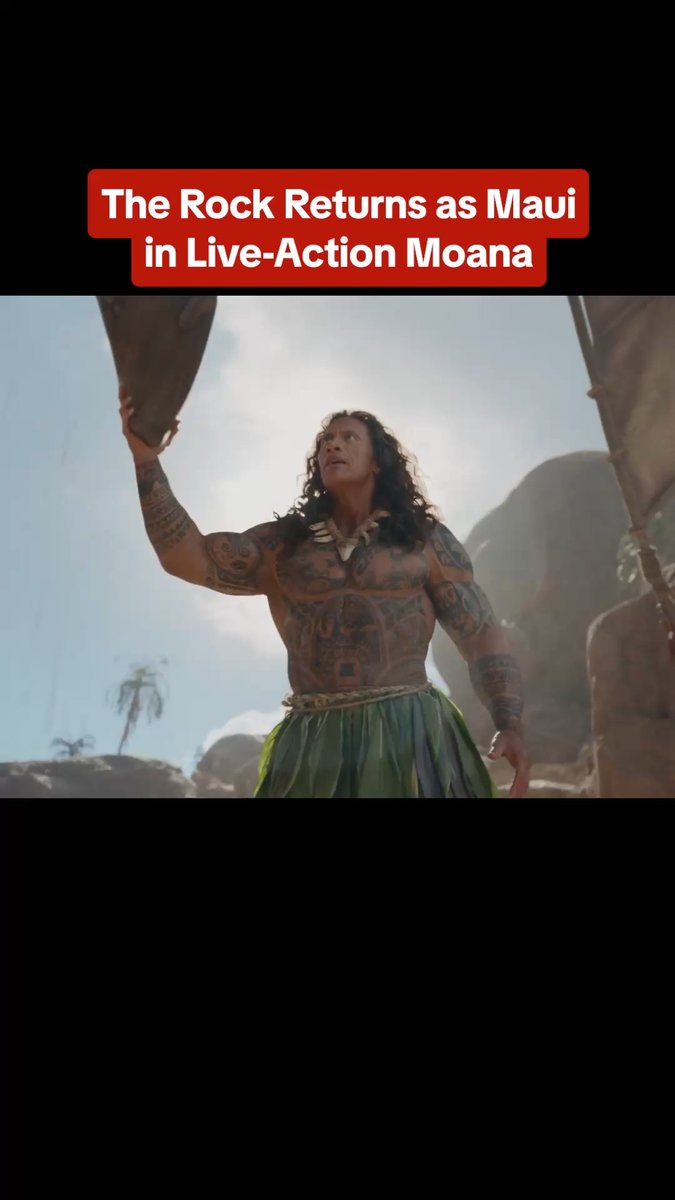 We finally got our first look at The Rock's Maui in the live-action Moana movie. 👀