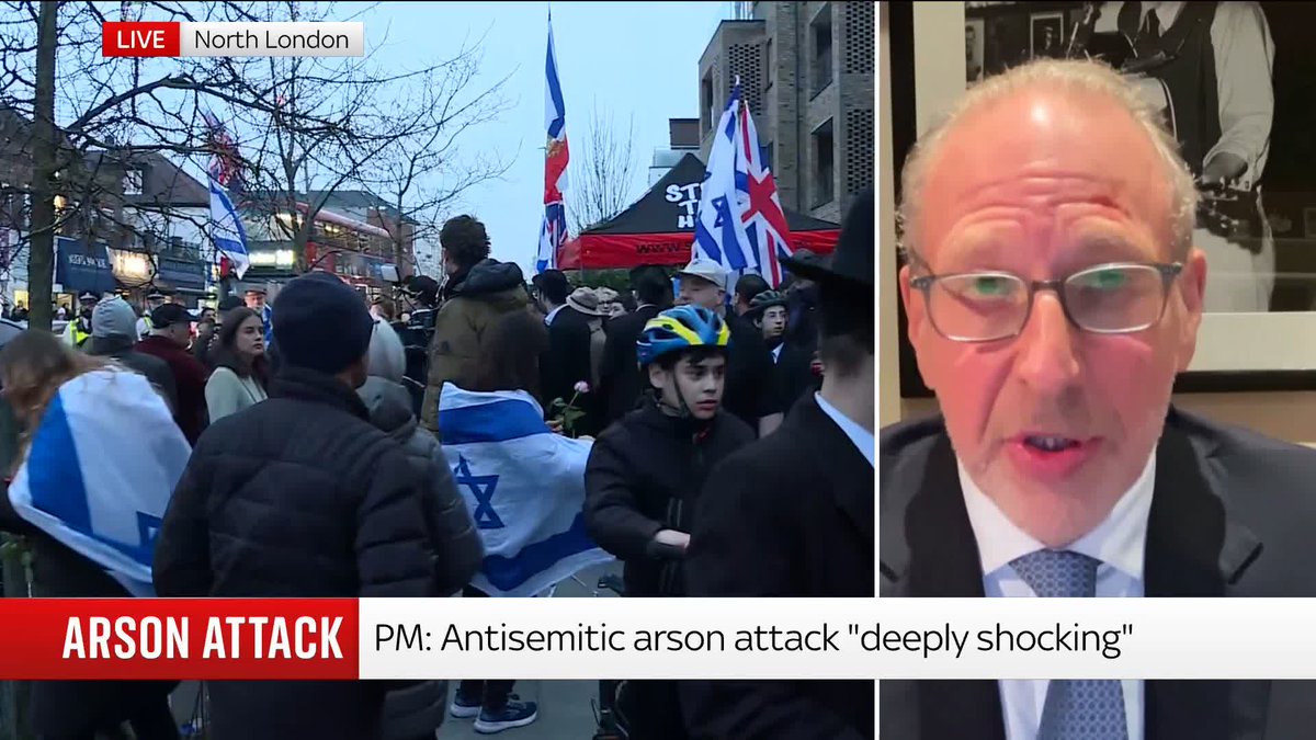 'Jews are very concerned and nervous - but as your reporter just said, resilient too.' Chair of the Jewish Leadership Council, Keith Black, speaks to Sky News, as he reacts to the arson attack on Jewish volunteer ambulances in north London Live updates: