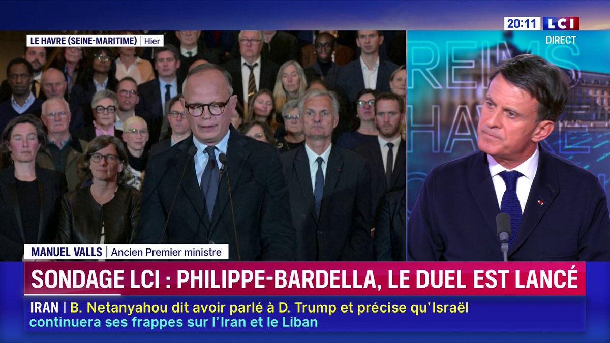 🔴 SONDAGE LCI - Présidentielle 2027 : Édouard Philippe le plus à même d'être un "bon candidat" 🗣️ Édouard Philippe "occupe sa place au centre droit", et sa réélection au Havre "est plutôt une bonne chose pour le camp républicain", assure Manuel Valls face à Darius Rochebin