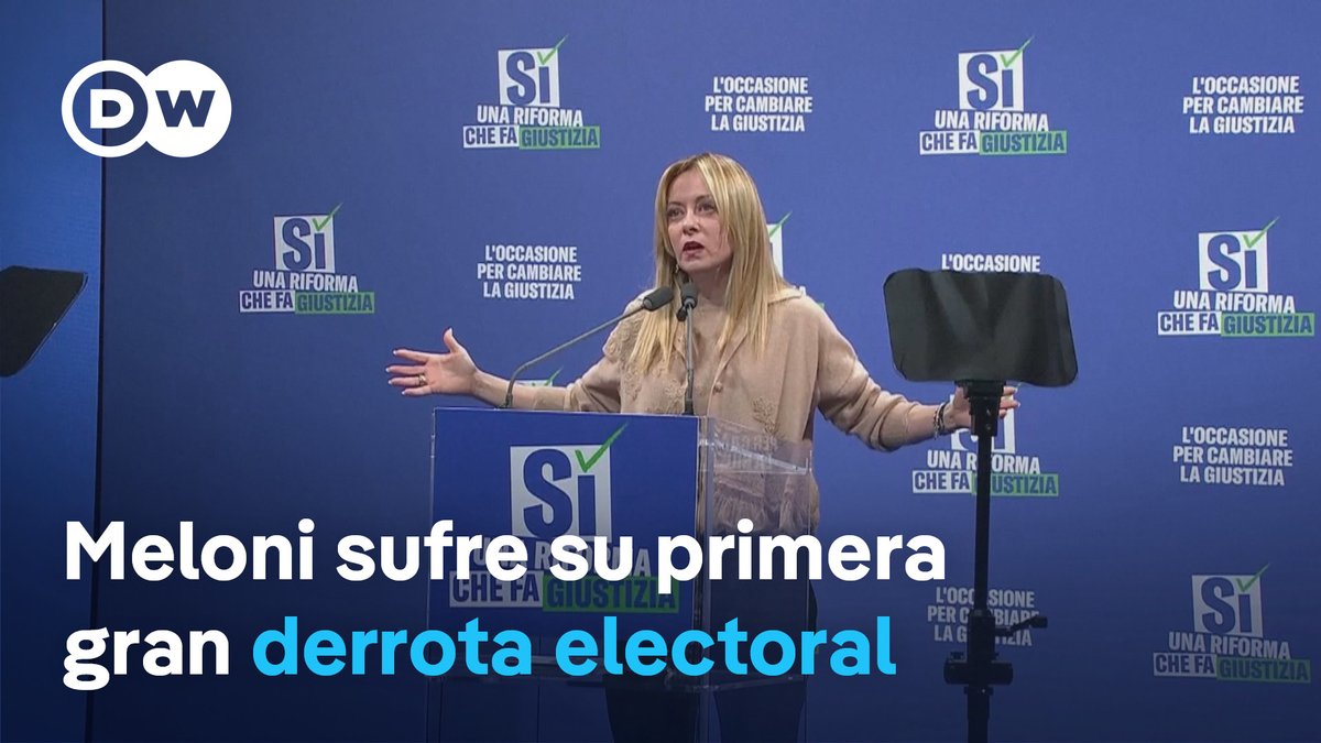 Los italianos dicen "no" a la reforma judicial de la primera ministra Giorgia Meloni sufrió su primera gran derrota en las urnas con el rechazo de los ciudadanos a su polémica reforma judicial, en un referéndum constitucional en el que ganó el "no" y que estuvo caracterizado por una inesperada alta participación. /cvml