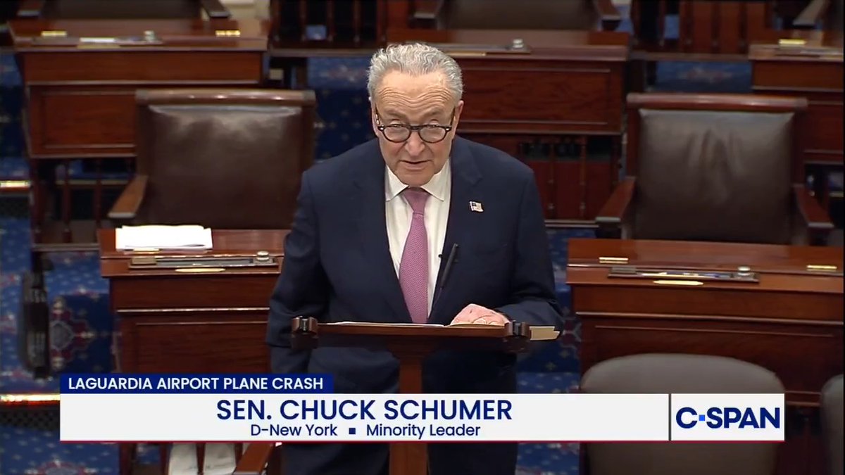 Sen. Schumer: "My deepest prayers are with the two pilots who were killed in a terrible collision at the LaGuardia airport this morning. The video and audio of the collision were heart-wrenching."