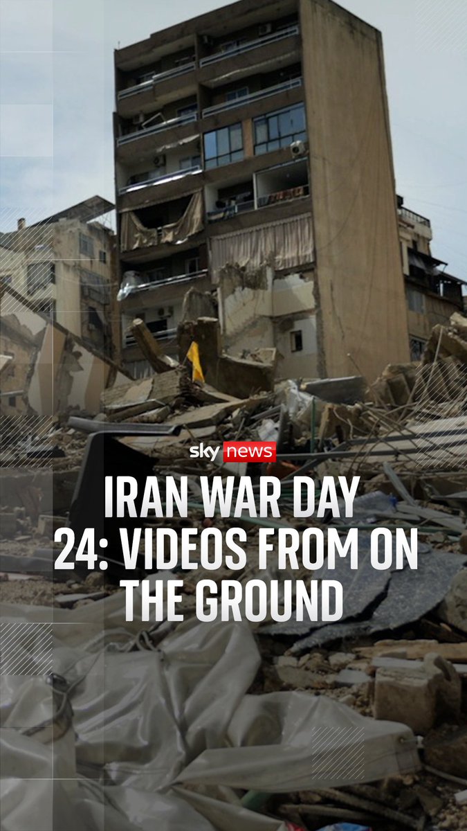 Iran War day 24: Videos from on the ground. The decision by Donald Trump to delay his threat to target Iran's power plants has eased some of the immediate concern in the region. But underlying tensions have not gone away. Sky's SallyLockwood reports.