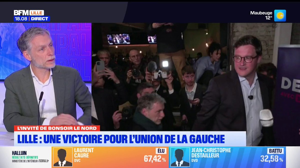 A Lille, l'écologiste Stéphane Baly évoque la gouvernance entre les socialistes et les 19 élus de son camp, après la victoire. Il sera bien premier adjoint.