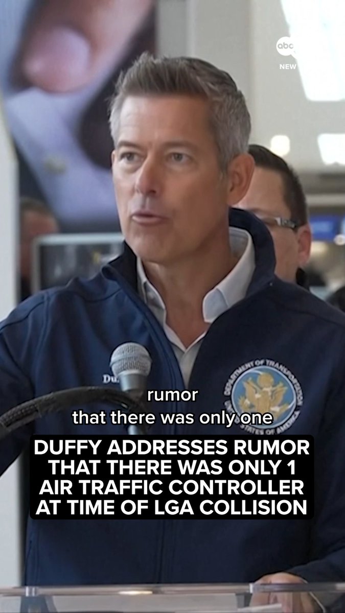 Transportation Secretary Sean Duffy said LaGuardia is well-staffed but still short on air traffic controllers, with 33 certified and a goal of 37. He added that multiple controllers were on duty during the accident.