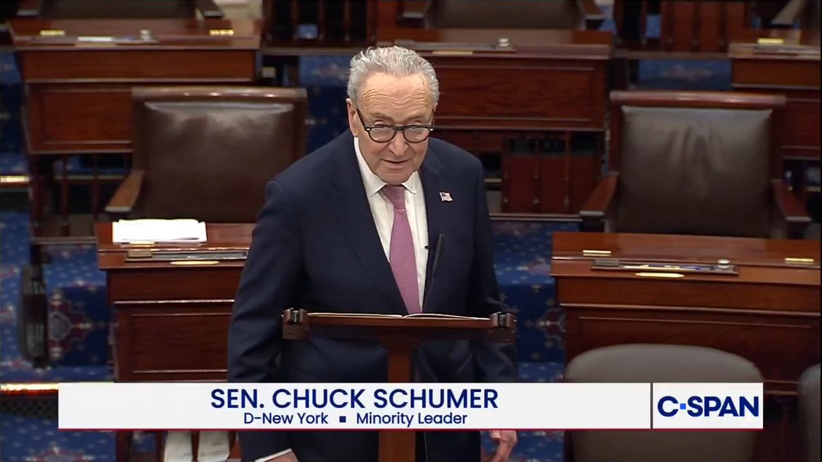 Sen. Schumer: "Democrats' position has not changed. We want to pay TSA workers today, we're ready to meet with the White House today to keep talking…but apparently the White House pulled that meeting because if Donald Trump's temper tantrum."