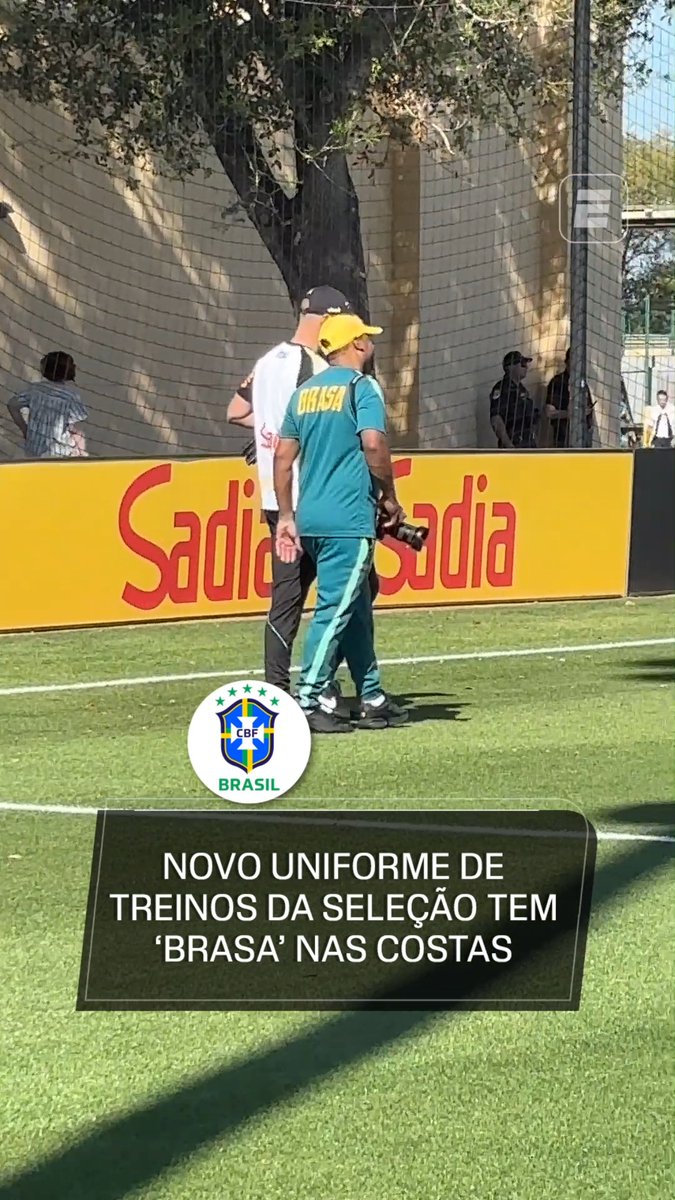 Novo uniforme de treino da seleção tem a palavra 'Brasa' nas costas. Esse será o apelido que a Seleção Brasileira vai usar na Copa. 📽️SportsCenter Brasil