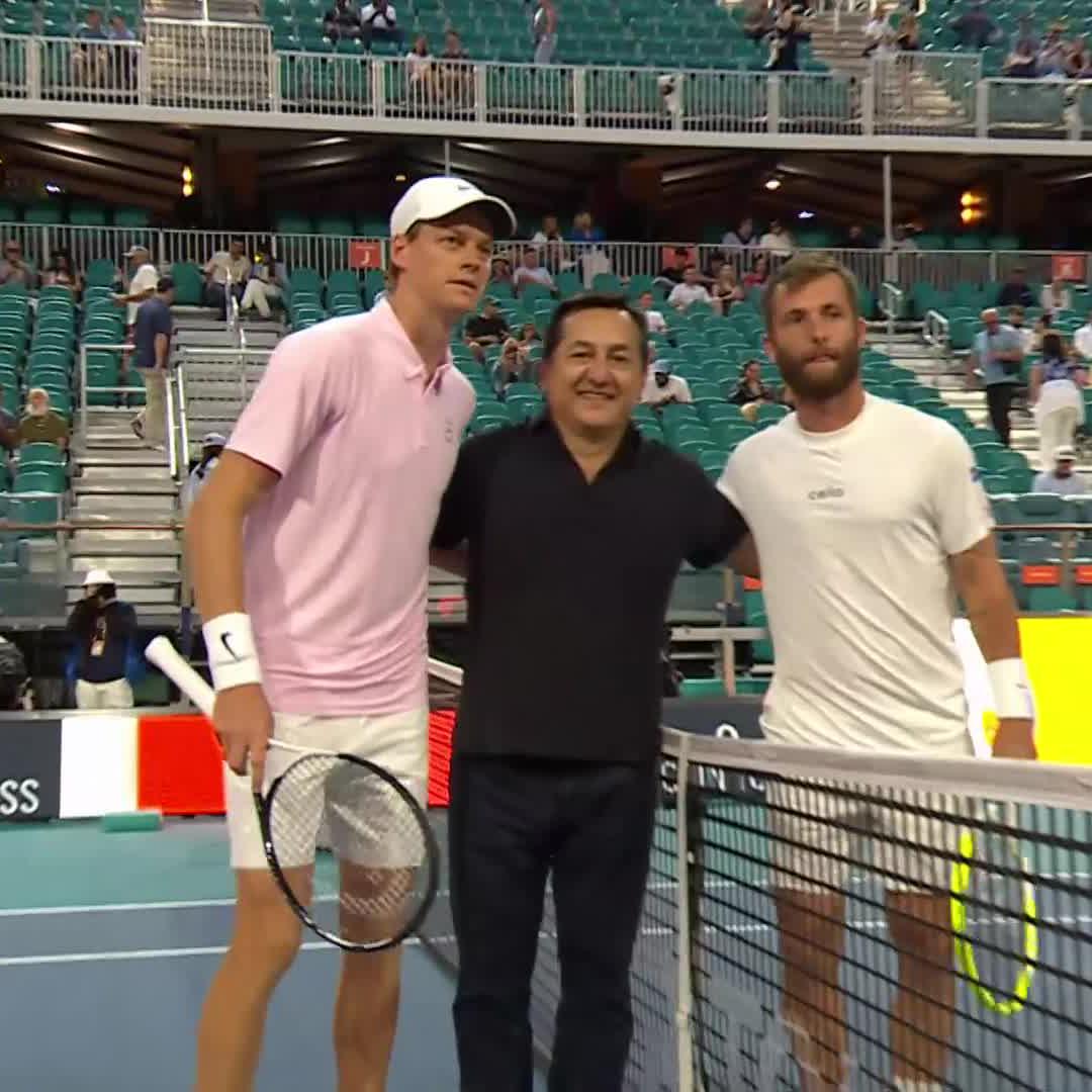 Jannik Sinner is the 3x ATP fans most favourite player on the whole tour winner, he's just stepped out to another half empty stadium in Miami.