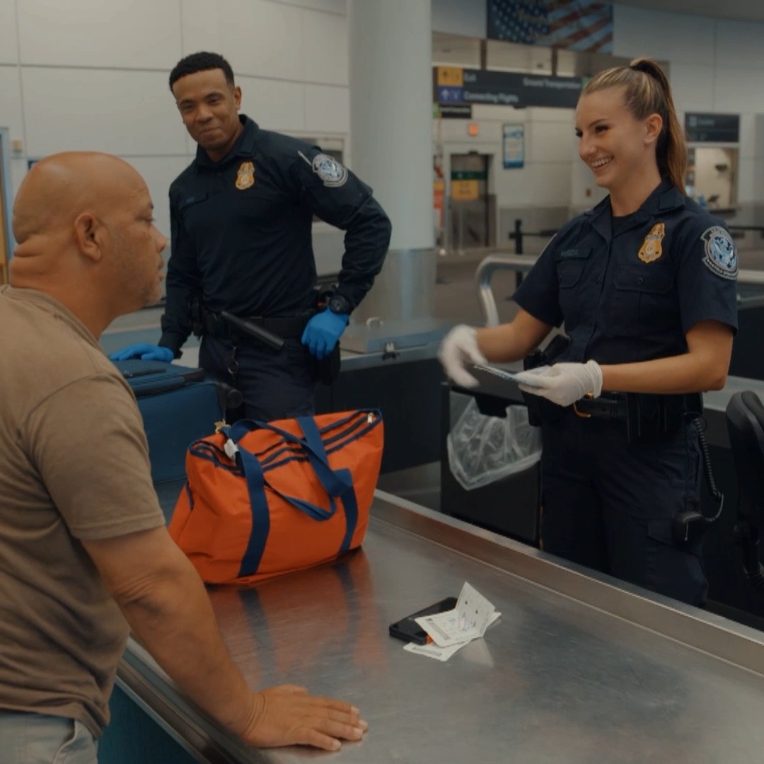 Traveler stopped at the border due to an active restraining order. #Contraband: Seized at the Airport starts NOW on Discovery.